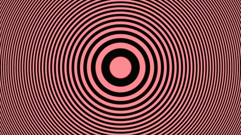 Hypnotic and mesmerizing animation of concentric black and pink circles Vídeo Stock 339045280