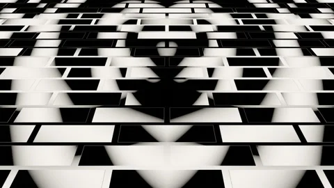 Hypnotic animation. Black and white squares. Stock Footage 238613664