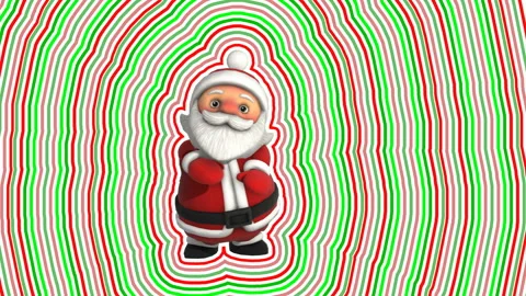 Hypnotic animation of  cute Santa dancing salsa isolated with wave effect. Stock-Footage 288966680