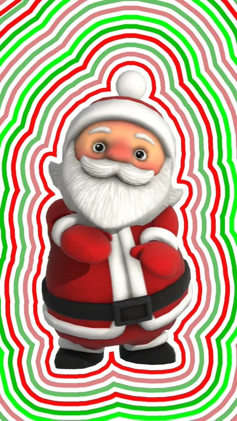 Hypnotic animation of  cute vertical video of santa dancing salsa isolated with Video stock 320802115