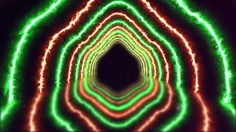 Hypnotic Arch Light Tunnel Animation Abstract Cyber Portal and Electric Cor.. Stock Footage 341534773