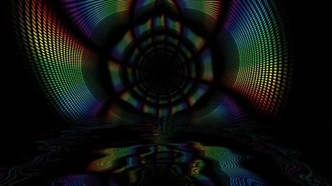 Hypnotic arrows tunnel background reflected in water Stockillustratie