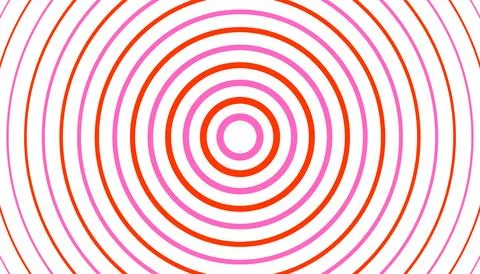 Hypnotic background featuring vibrant red and pink concentric circles. Stock Illustration