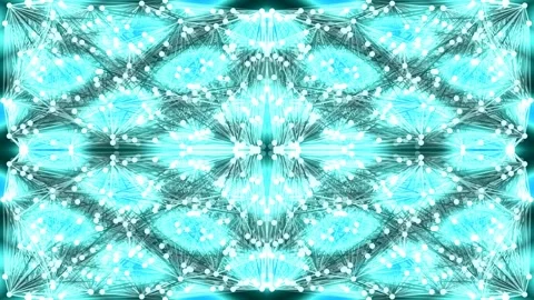 Hypnotic bioluminescent fractal background loop of flowing emerald teal geo.. Stock Footage 336886538
