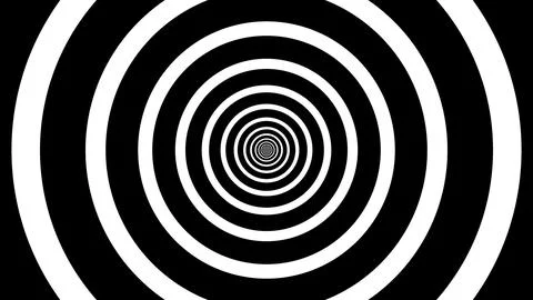 Hypnotic black and white background. geometric shapes. Abstract , seamless loop Illustrazione stock