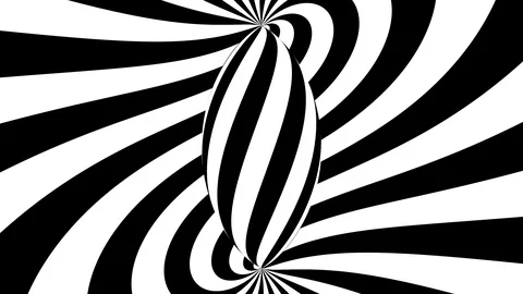 Hypnotic black and white changing illusion Stock Footage 122280294