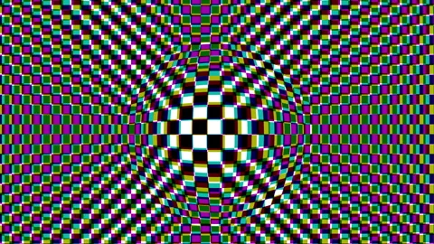 Hypnotic Black and White Checker Board Squares with Spherical Warping Stock Footage 337143478