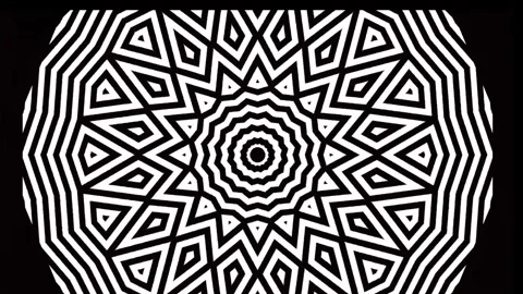 Hypnotic Black and White Circle Loop - Mesmerizing VJ Visual Stock Footage 284819549