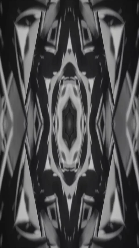 Hypnotic black and white geometric tunnel animation Stock Footage 339778587