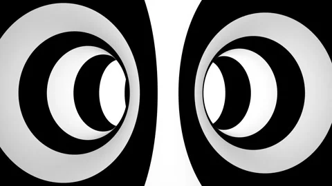 Hypnotic Black and White Optical Illusion Torus Rotating Seamless Loop 스톡 동영상 340330067