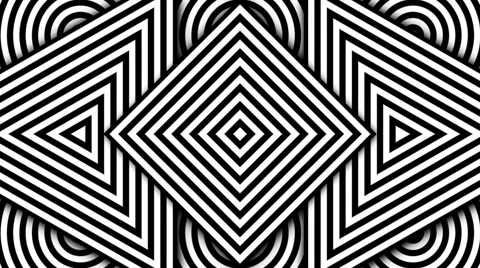 Hypnotic Black and White Shapes Stock Footage