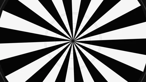Hypnotic black and white spiral tunnel rotating Stock Footage 336995126