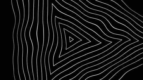 Hypnotic Black and White Wavy Triangles Animation Stockbeeldmateriaal 308437458