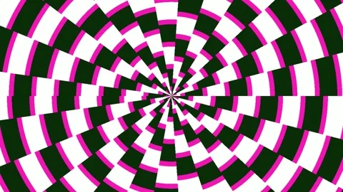 Hypnotic Black White and Magenta Spiral Optical Illusion Motion Background Stock Footage 341608982