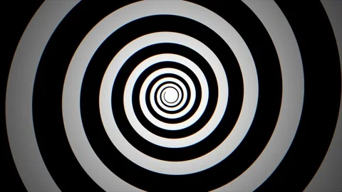 Hypnotic Black White Spiral Optical Illusion 4K Seamless Loop Vidéo 333753644