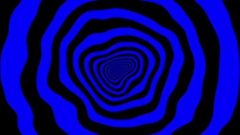 Hypnotic Blue and Black Abstract Tunnel Loop - Psychedelic Optical Illusion Vídeos de archivo 313030744