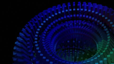 Hypnotic Blue and Green Abstract Loop Background: Simple Kaleidoscope Wave .. Stock Footage 335834160