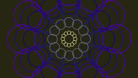 Hypnotic blue and violet cosmic abstract geometric mandala background pattern Stock Footage 341059592