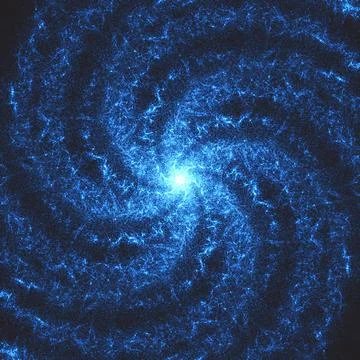 Hypnotic Blue Cosmic Vortex Illustration – Digital Space Artwork 스톡 일러스트