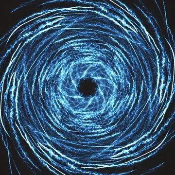 Hypnotic Blue Cosmic Vortex – Spark Swirl Energy Illustration 스톡 일러스트