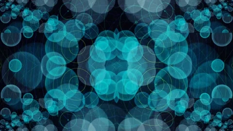Hypnotic Blue Kaleidoscope Motion Background with Pulsing Circles Stock Footage 332853657