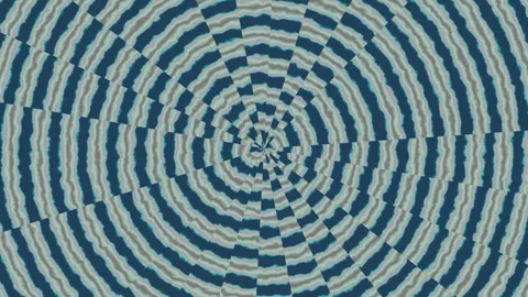 Hypnotic Blue Teal Segmented Concentric Circles Loop Vidéo 334239566