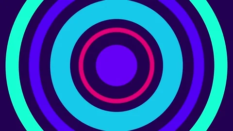 Hypnotic bright multicolored tunnel, background of moving figures Stock Footage 313727808