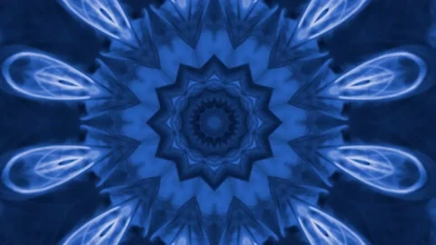 Hypnotic caleidoscope abstract pattern motion background - dark blue pattern Stock Footage 136492449