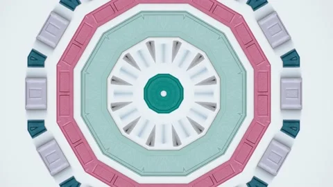 Hypnotic caleidoscope abstract pattern motion background - bright pattern Stock Footage 136492565