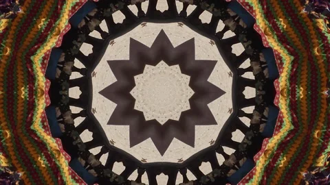 Hypnotic caleidoscope abstract pattern motion background - colourful pattern Stock Footage 136492631