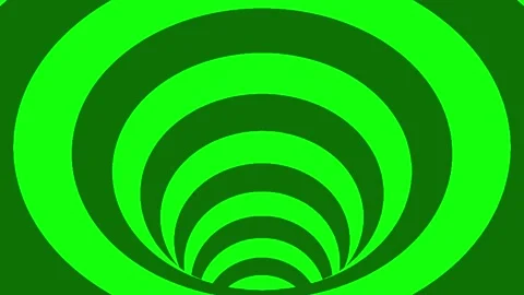 Hypnotic circular tunnel abstract motion graphic background green Stock Footage 200973815