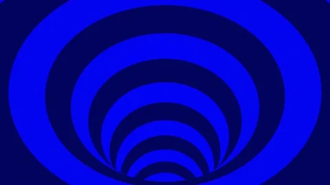 Hypnotic circular tunnel abstract motion graphic background blue Video stock 200973830