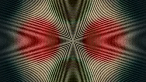 Hypnotic Colored Circle Burst Noise Filmstrip Abstract Background Stock Footage 119547504