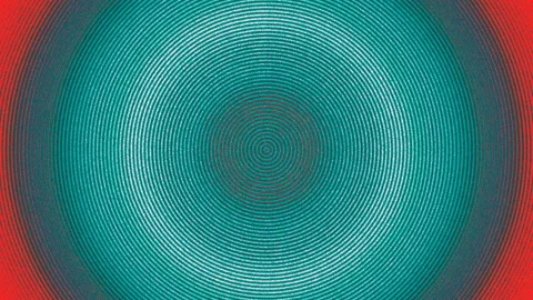 Hypnotic Colored Circle Burst Noise Filmstrip Abstract Background Stock Footage 125782275