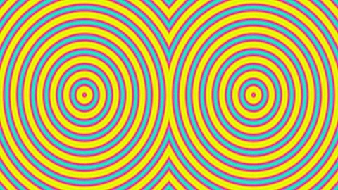 Hypnotic colorful abstract optical pattern with repeating concentric circle.. Stock Footage 336885284
