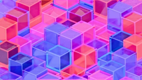 Hypnotic Colorful Glass Cubes Loop Animation Video stock 289739267