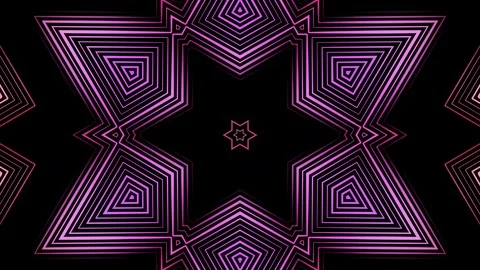 Hypnotic colorful neon elements and particles rotating in kaleidoscope Stock Footage 114626556
