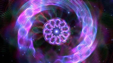 Hypnotic Colorful Neon Rays Spherical Space Motion Background Stock-Footage 276917442