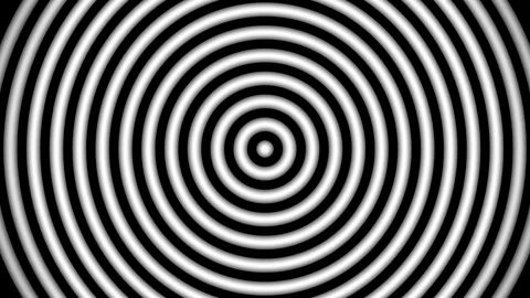 Hypnotic concentric black and white circles create a optical illusion background Stock-Footage 333299798