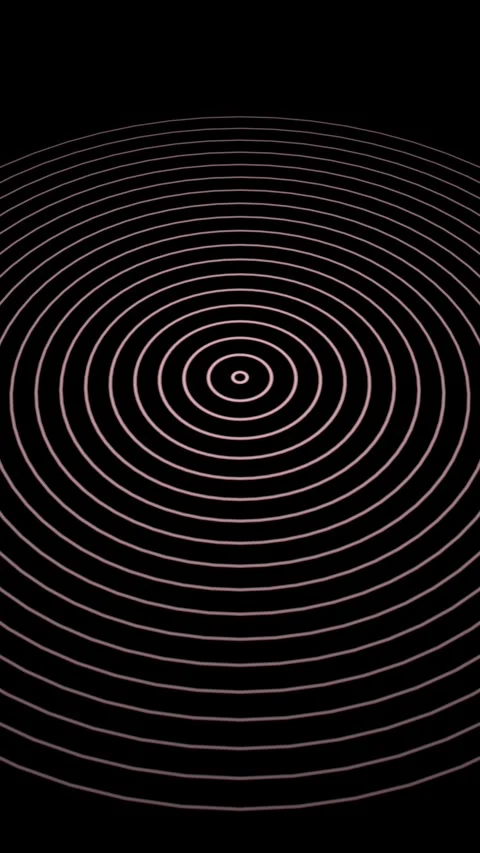 Hypnotic concentric circles pulsate and expand in hypnotic motion on dark b.. Stock Footage 338421642