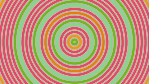 Hypnotic Concentric Circles Retro Pop Art Seamless Loop Stock-Footage 342609754