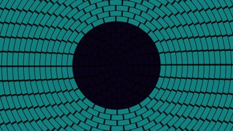 Hypnotic Concentric Ring Transition in Teal and Purple Stock Footage 341811927