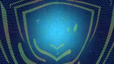 Hypnotic concentric star pattern abstract motion background with green yellow Stock-Footage 335560857