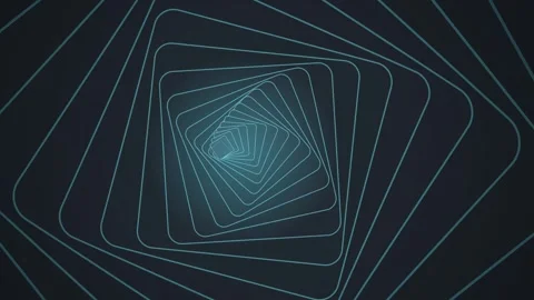 A hypnotic dark abstract background featuring concentric square lines rotat.. Stock Footage 346723366