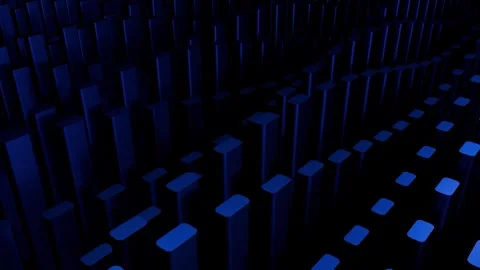 Hypnotic Dark Blue Prisms 4K Loop: Abstract Geometric Motion Background. Mi.. Stock Footage 326071094