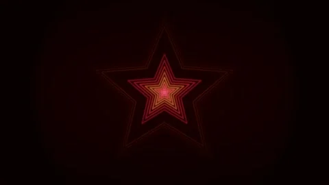 Hypnotic digital neon star shape animation for futuristic technology intro. Stock Footage 336836918