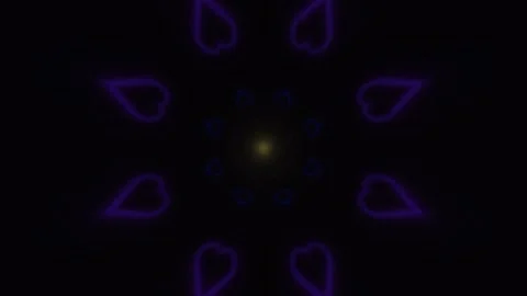 Hypnotic display of glowing hearts in a dark background Stock Footage 339080407