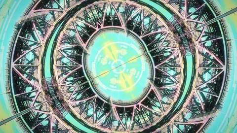 Hypnotic Distorted Bridge Traffic Glitch Mirror Effect Loop Stock-Footage 106927715