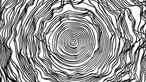 Hypnotic doodle ripple circle pattern with moving lines. Stock Illustration