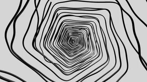 Hypnotic doodle sketch of a polygon tunnel in seamless loop Video stock 336078984